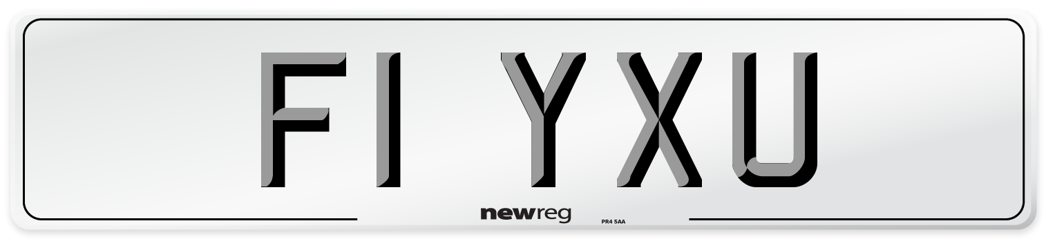 F1 YXU Number Plate from New Reg